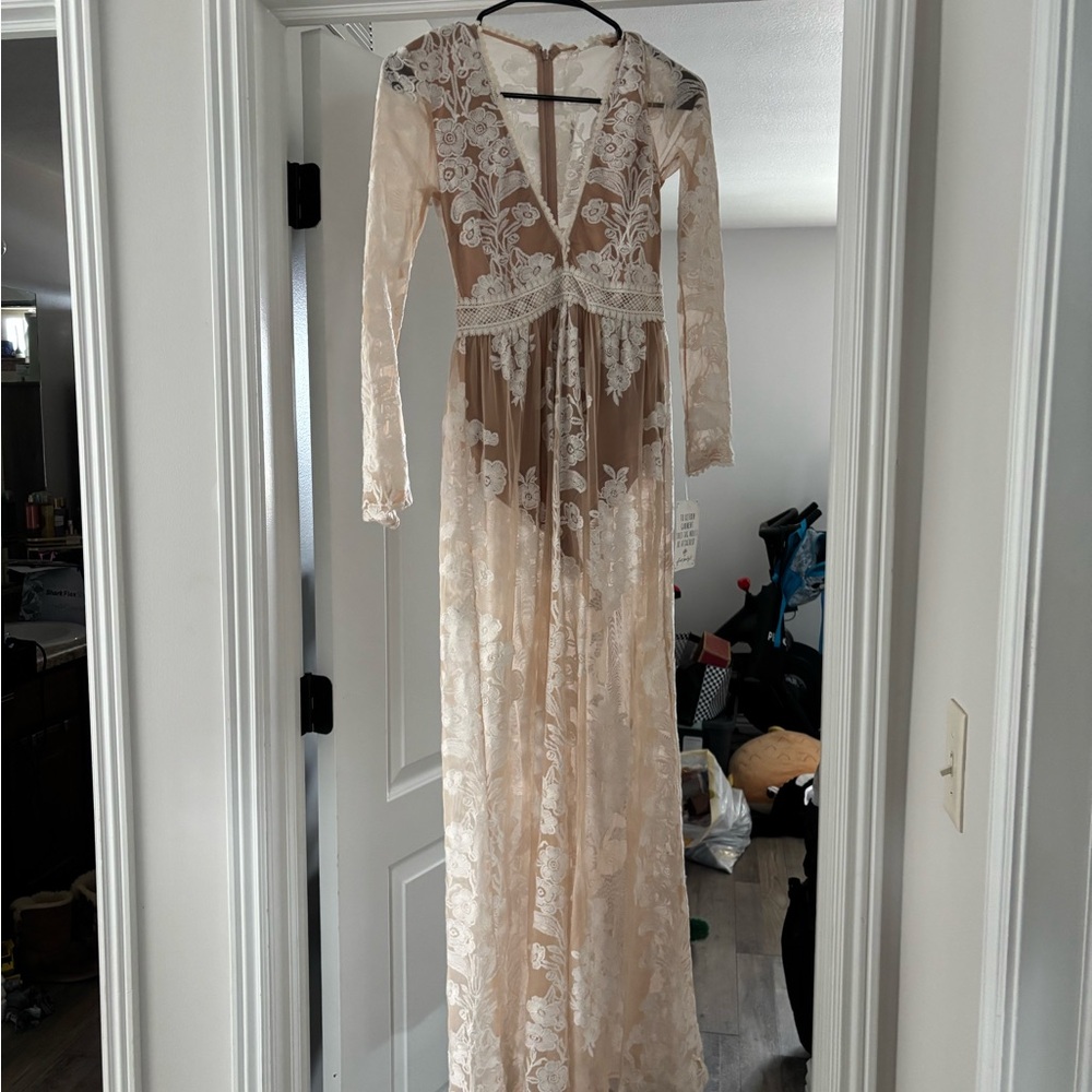 Free People For Love and Lemmons Lace Maxi Dress